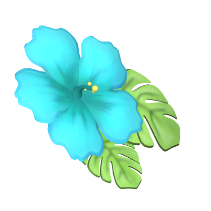 ♡ Hibiscus Summer Hair Flower In Blue Roblox item