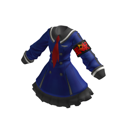 ✨Anime 風紀委員長 Coat Dress Costume-Black&Navy thumbnail