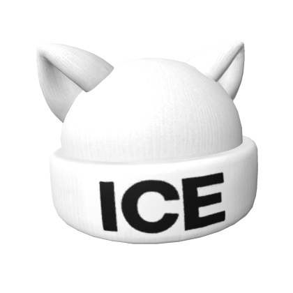 White ICE Cat Beanie