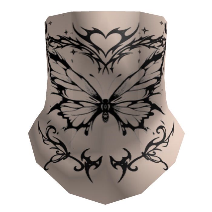 Cuello con Tatuaje Mariposa  Piel