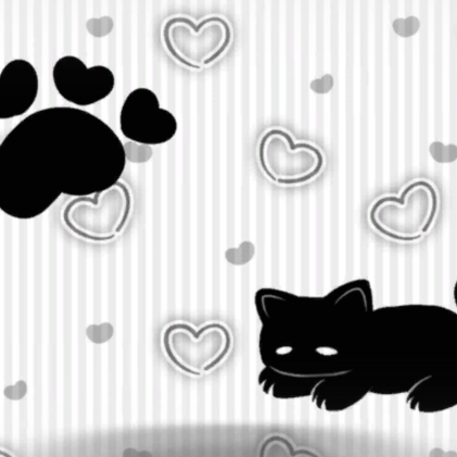 Sleeping Black Cat Emo Background