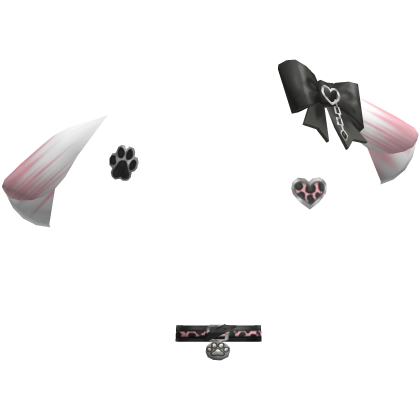 White&Pink Gothic Y2k Ear Paw Furry Accessories