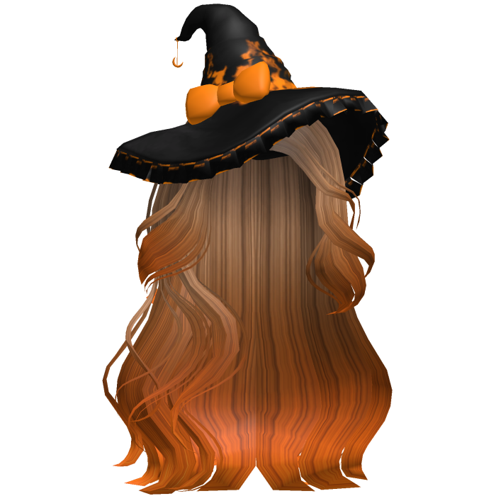 Halloween Side Swept Witch Hair (Brown & Orange)