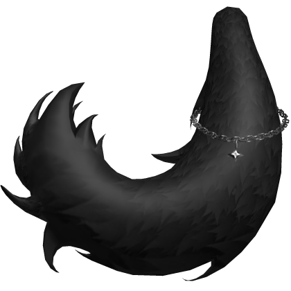 Wolf Fluffy Tail With Chains fur | Dark Black