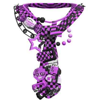 Scene Purple Checkered Y2k Rave Necktie