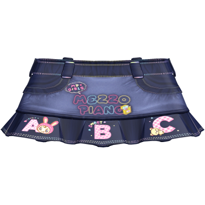 ♪ 〜 Dark Blue Denim Adorable Mezzo Abc Mini Skirt  Roblox item