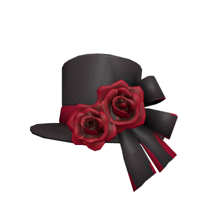 black red flower mini top hat 