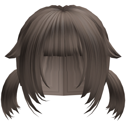 messy cute short moe pigtails in ash brown Roblox item