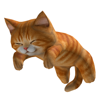 Cute Sleeping Cat Kitten on Head - orange/ginger Roblox item