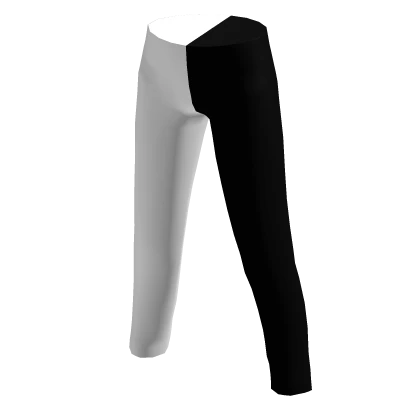 Half black and white pants clearance