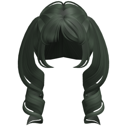 Soft Dolly Curled Pigtails (Dark Green)
