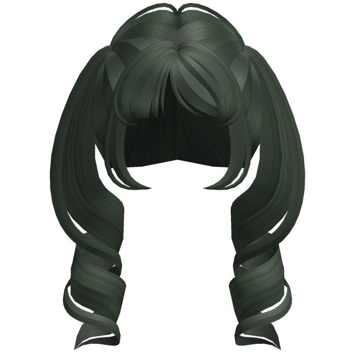 Soft Dolly Curled Pigtails (Dark Green)
