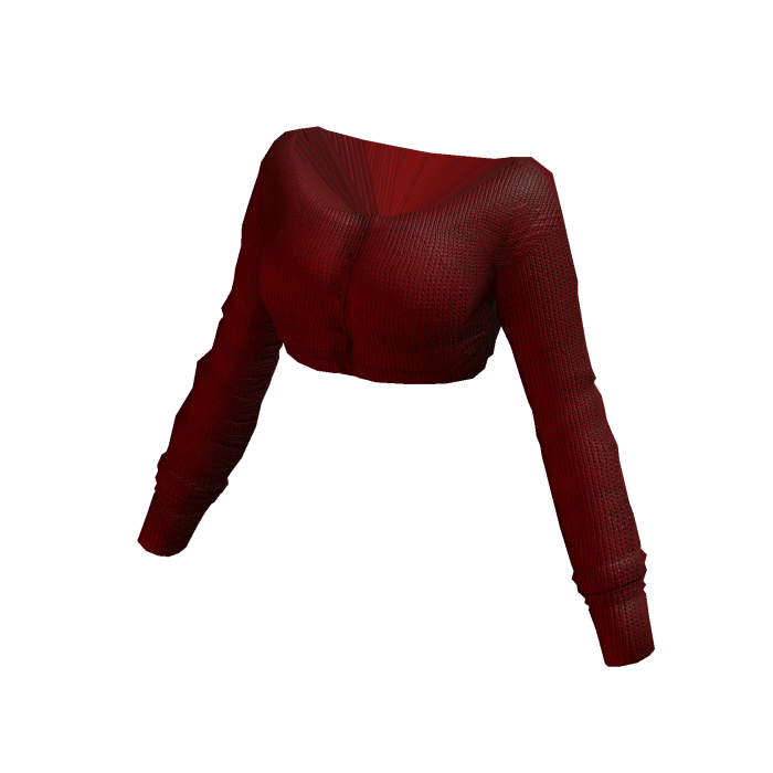 Off Shoulder Cropped Cardigan (Red)