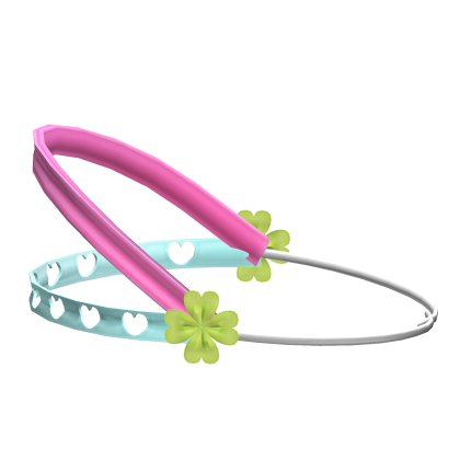 ♡ cute kawaii clover braces headgear in pink blue