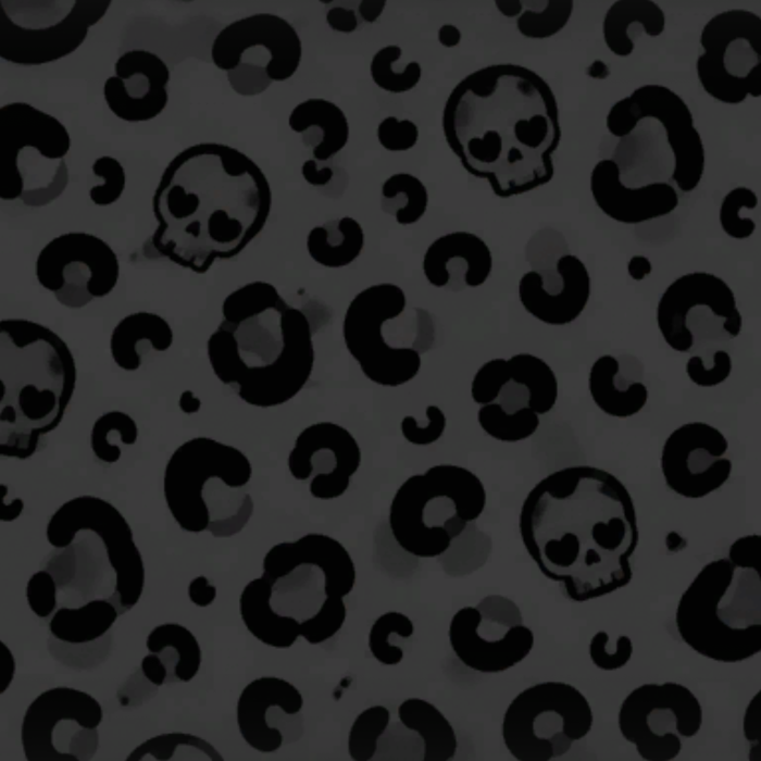 Punk Leopard Background Black Skull Y2K Emo