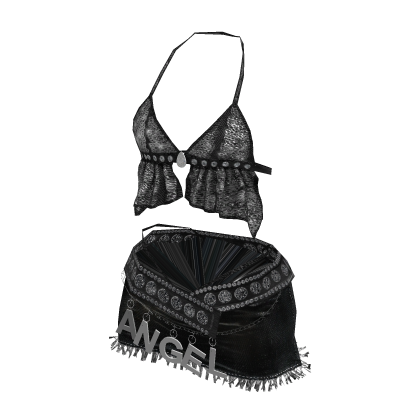 ʚ♡ɞ Y2K Two-Piece Black Sequin Outfit