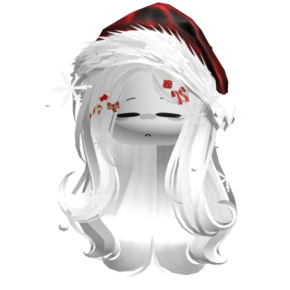 Lush Gentle Swirls w/Santa Hat (White)