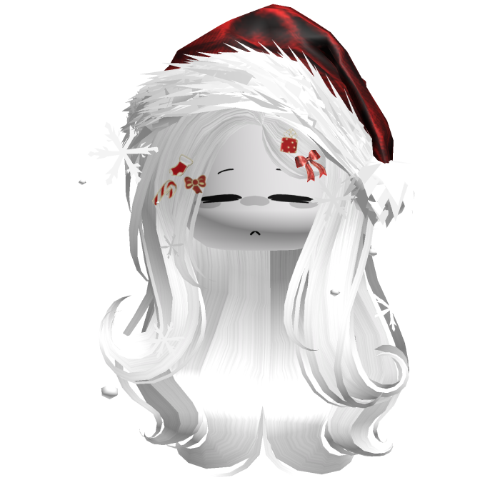 Lush Gentle Swirls w/Santa Hat (White)