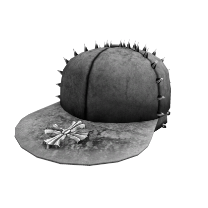 spiky y2k pierced punk cross hat in white