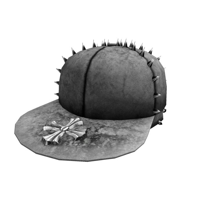 spiky y2k pierced punk cross hat in white