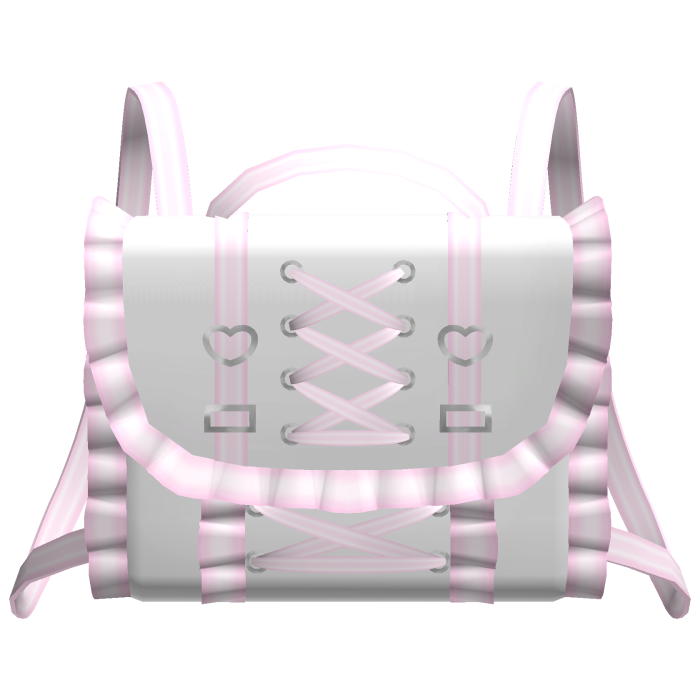 kawaii ruffled pink n white letter backpack 1.0
