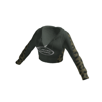 Dark Camo Cropped Hoodie