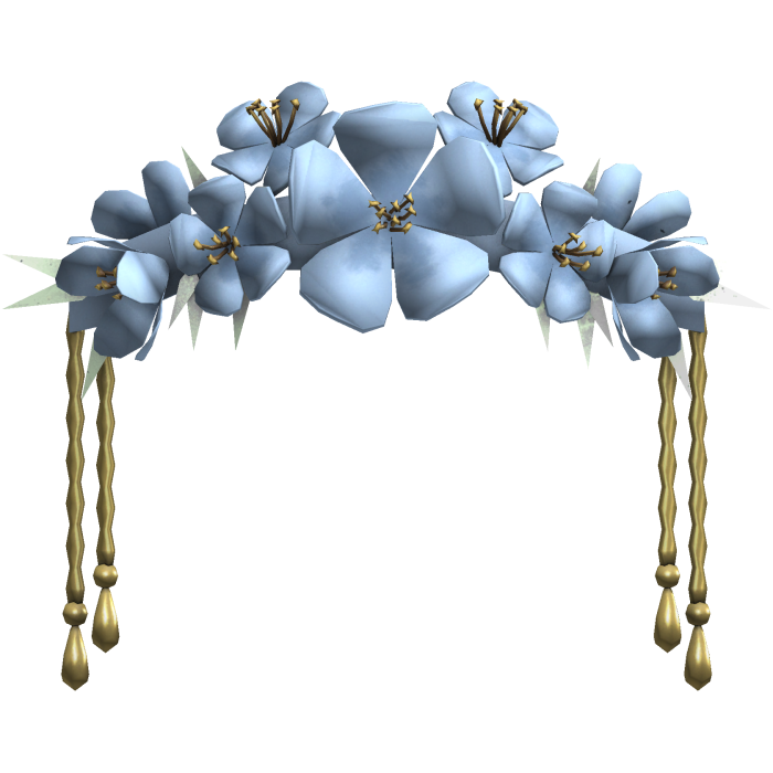 Light Blue & Gold Flower Headpiece 