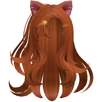 Halloween Ginger Hair with Cat Ears and Fish Clip Roblox item
