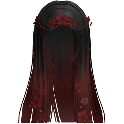 Sakura Princess Hime Cut (Black&Red) Roblox item