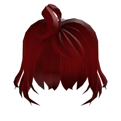Red short hair w/ cute ponytail Roblox item