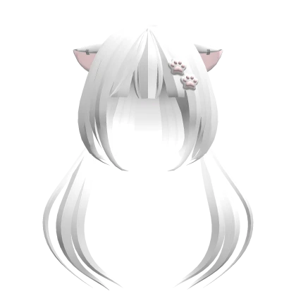 ノ꒰ (FREE UGC) Kitty pigtails white w/ cute clip♡ | Roblox Item