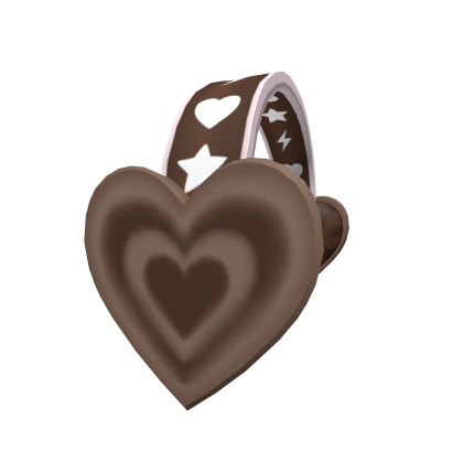 Preppy Brown Heart Wave Headphones
