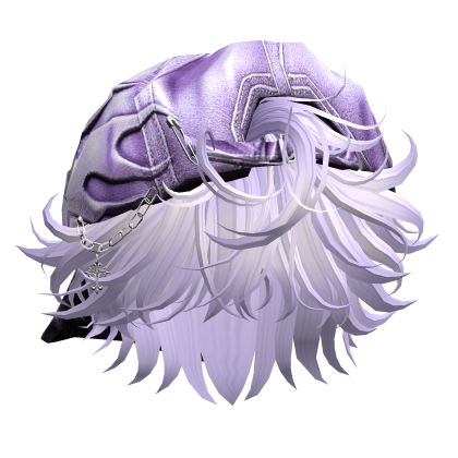 Lavender Messy Anime Hair w/ Y2K Distressed Hat Roblox item
