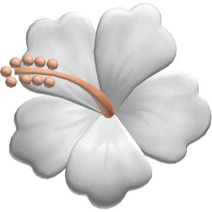 White Kawaii Tropical Hibiscus Flower Hair Clip