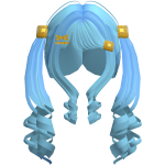 Icey Cyan Waffle Pigtail Curls