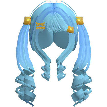 Icey Cyan Waffle Pigtail Curls
