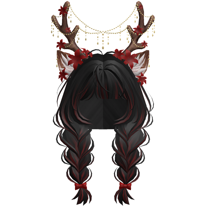 Ethereal Christmas Fairy Fawn Braids w/ Antlers