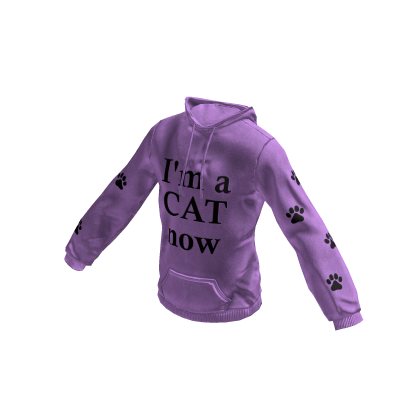Cat Ears Hoodie | "I'm a CAT now" | Purple thumbnail