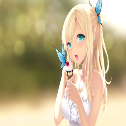 anime-girl-anime-blonde-butterfly-cute-girl-green- Roblox decal