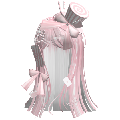 Long Emo Vamp Magician Hair (Pink&White) Roblox item