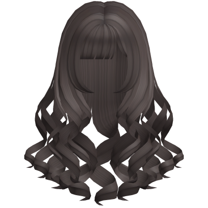  ♡ : long dark brown curly princess hair Roblox item