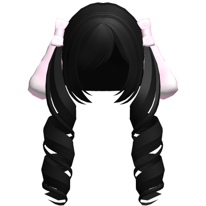 🤍 cutecore bunny curly pigtails black