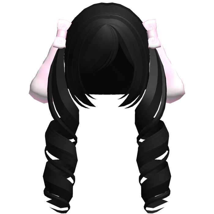 🤍 cutecore bunny curly pigtails black