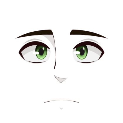 Anime face {Green} Roblox decal
