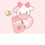 Strawberry cow aesthetic