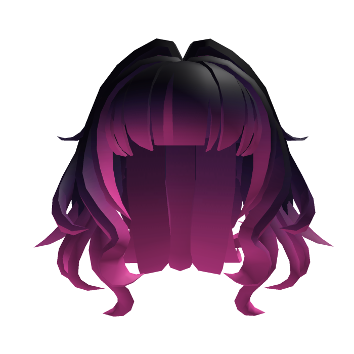 Black and Pink cute fluffy hair