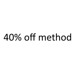 40% off method👍