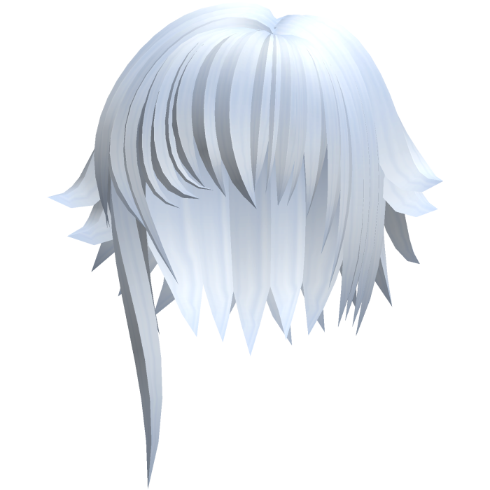 cute messy short hair w side tufts in blue