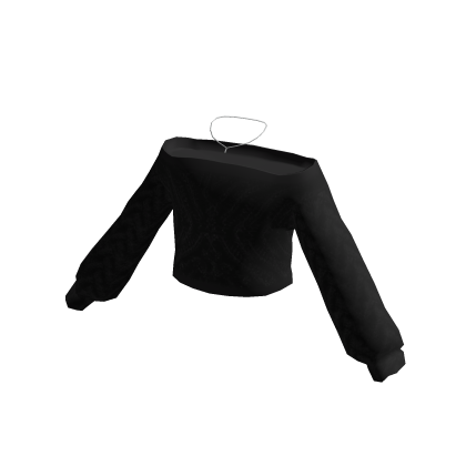 Cold Shoulder Casual Black with Necklace