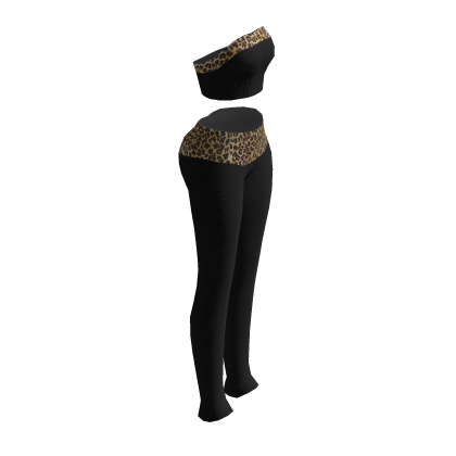 Leopard Print Black Flare Leggings